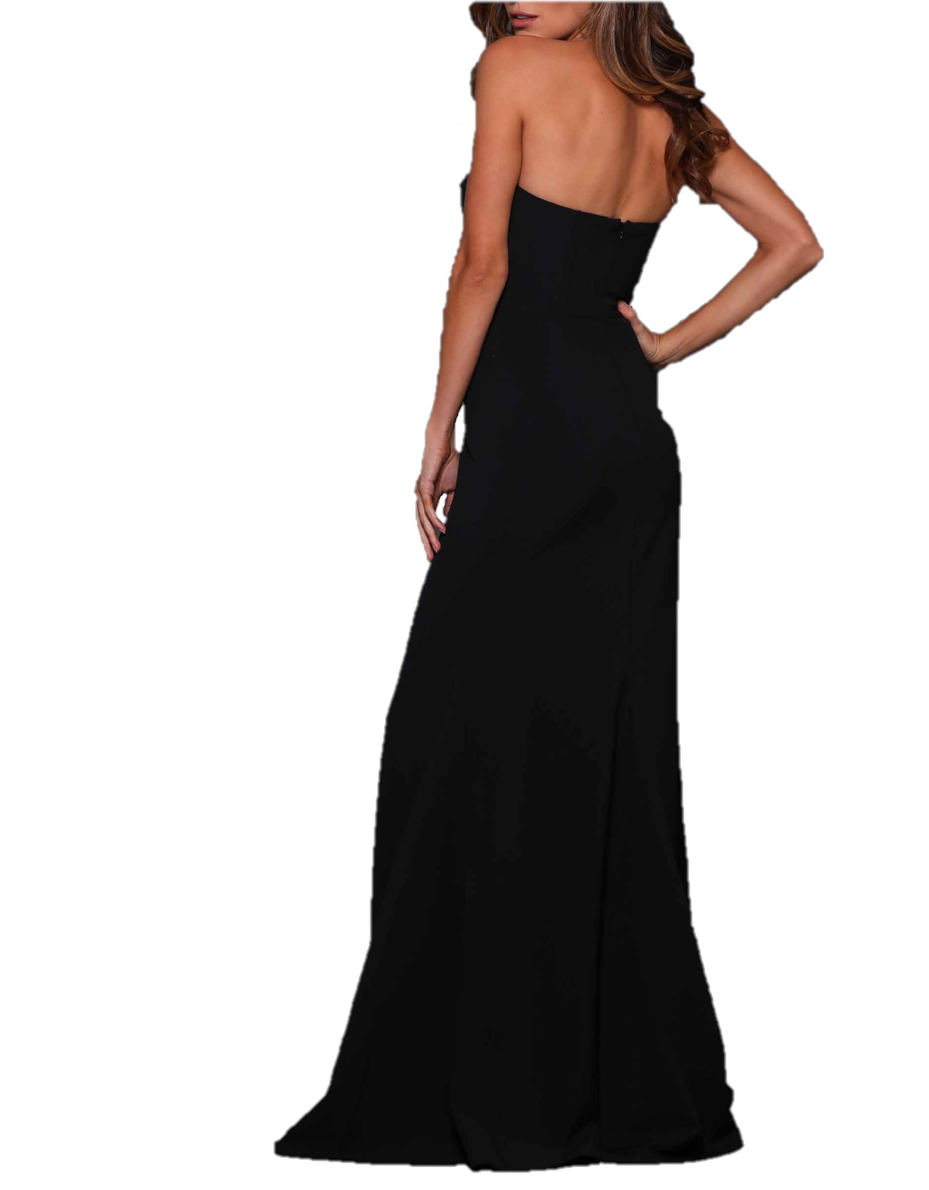 Dakota Strapless High Slit Gown - Black (EZ)