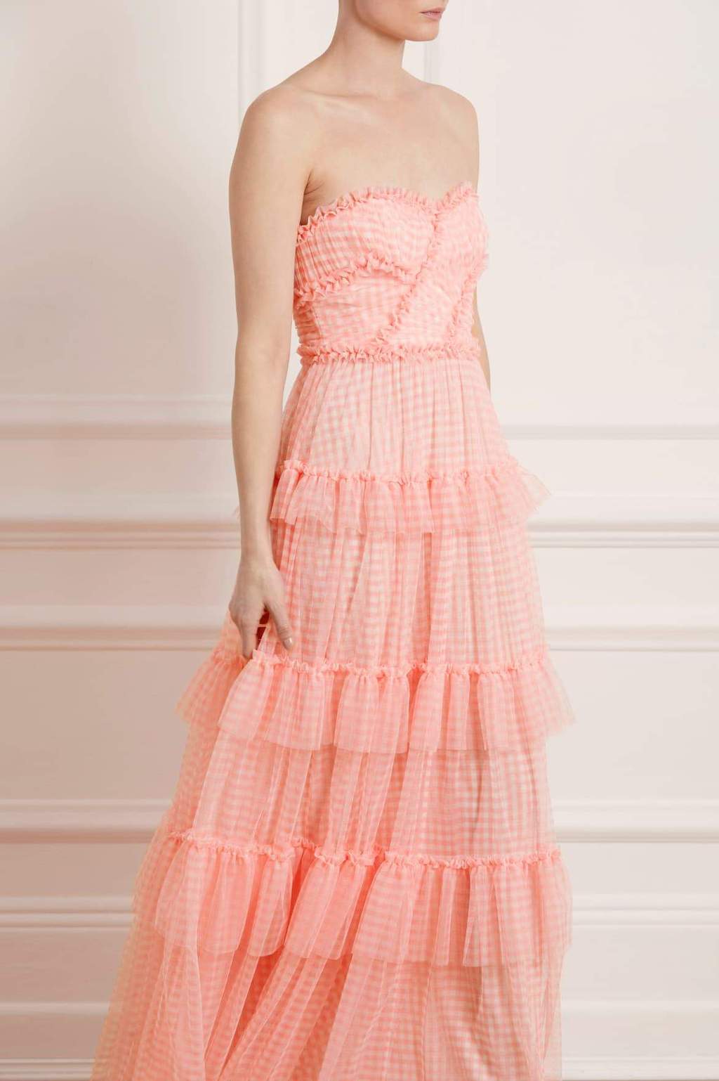 caroline gingham tulle corset gown