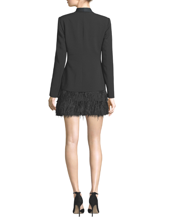 Delphina Feathered Blzaer Dress Black BG