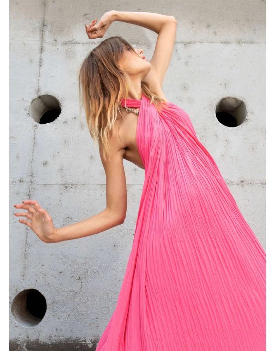 Abee pleated maxi dress best sale