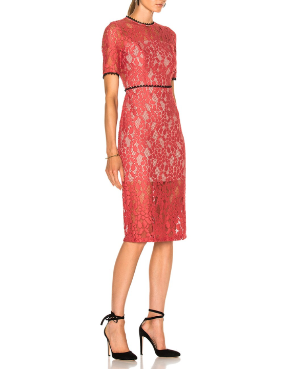 Remi Cutout Guipure Lace Dress - Salmon Pink (AX)