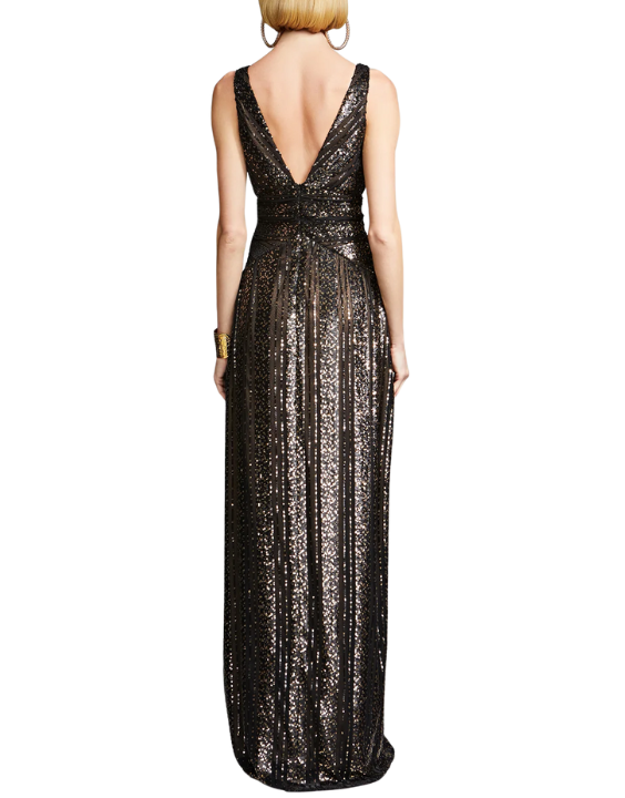 black and gold striped sequin dress Striped Sequin Dress main image 0