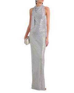 Embellished Silver Maxi Gown