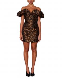 Avi Off-Shoulder Mini Leopard